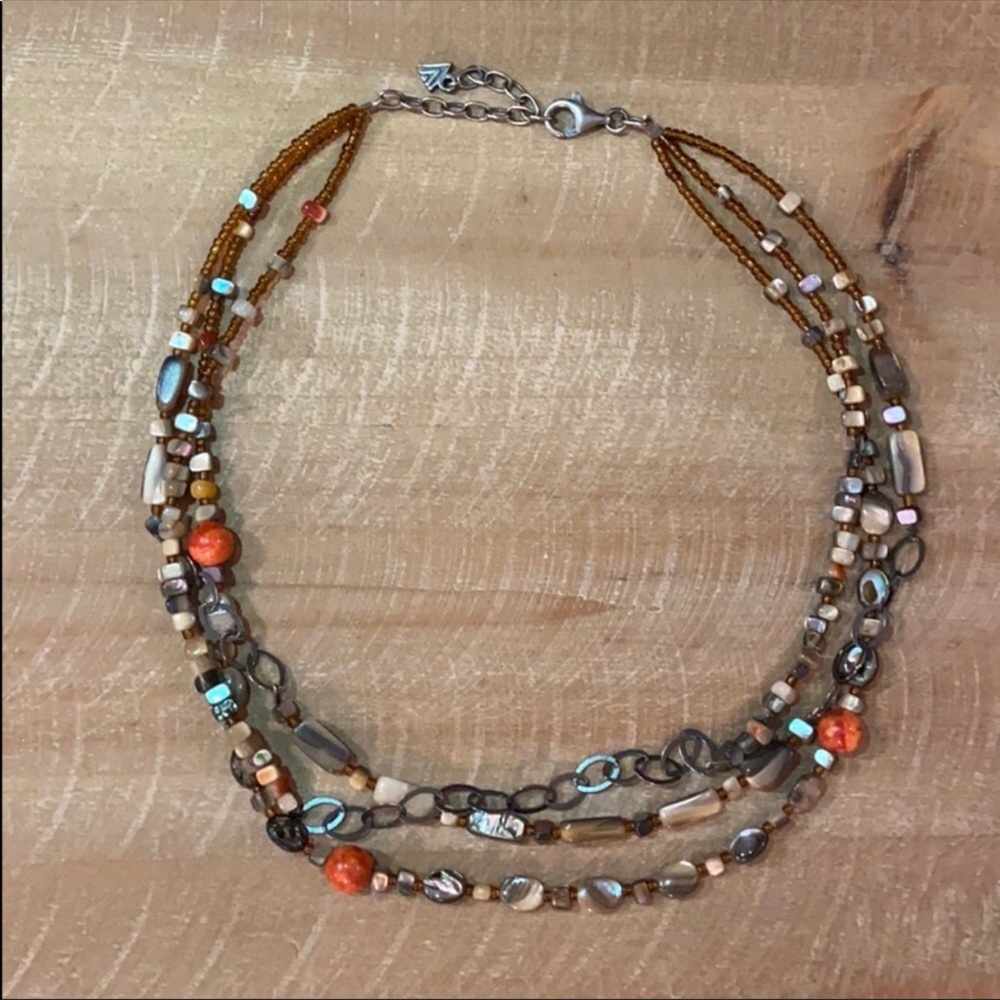 🌟SILPADA Sterling Shell Coral Seed Bead Necklace